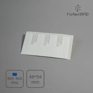 On-Metal On-Liquid RFID Label UHF 48×4mm | U8 | ETSI 865–868 MHz | Roll of 500 pcs
