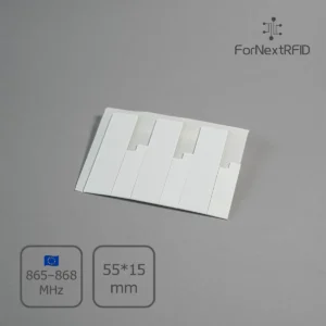On-Metal RFID Label UHF 55×15mm | Impinj Monza R6-P | ETSI 865–868 MHz | Roll of 500 pcs