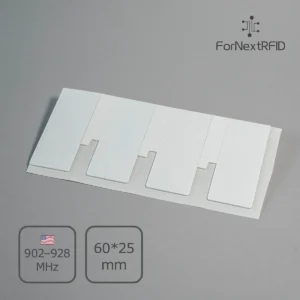 On-Metal RFID Label 60×25mm | Monza R6-P | FCC 902-928 MHz | Roll of 500 pcs