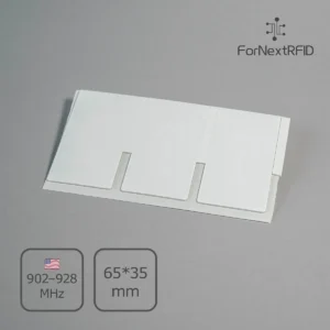 On-Metal On-Liquid RFID Label 65×35mm | Monza R6-P | FCC 902–928 MHz | Roll of 400 pcs