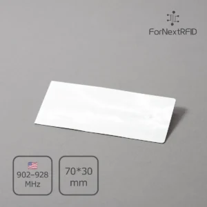 On-Metal RFID Label UCODE 8 | 70×30mm | FCC 902–928 MHz | Roll of 250 pcs