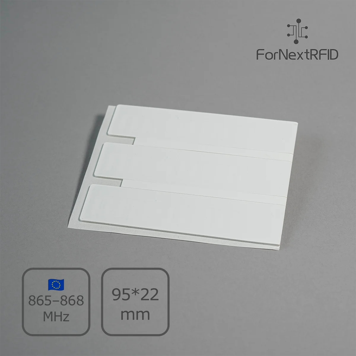 On-Metal RFID Label 95×22mm | Impinj Monza R6-P | ETSI 865–868 MHz | Roll of 500 pcs