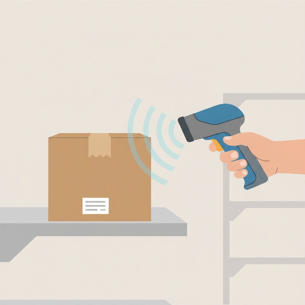 RFID item being scanned