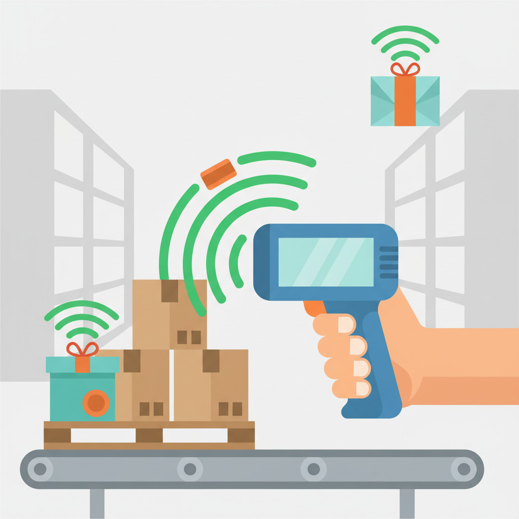 RFID reader and tags in a warehouse portal