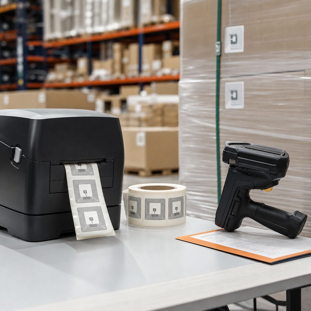 Retail environment with RFID technology illustrating GDPR compliance