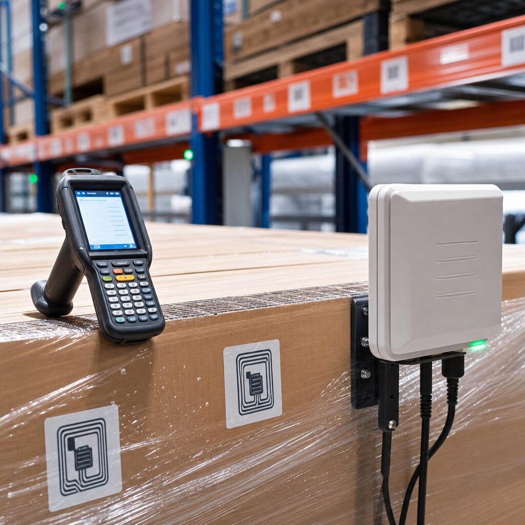 Diagram illustrating integration of RFID technology with ERP systems