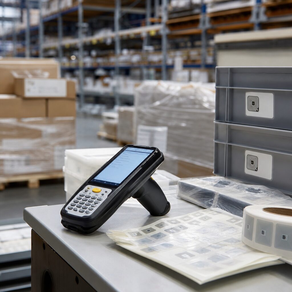 Healthcare professional managing RFID compliance challenges