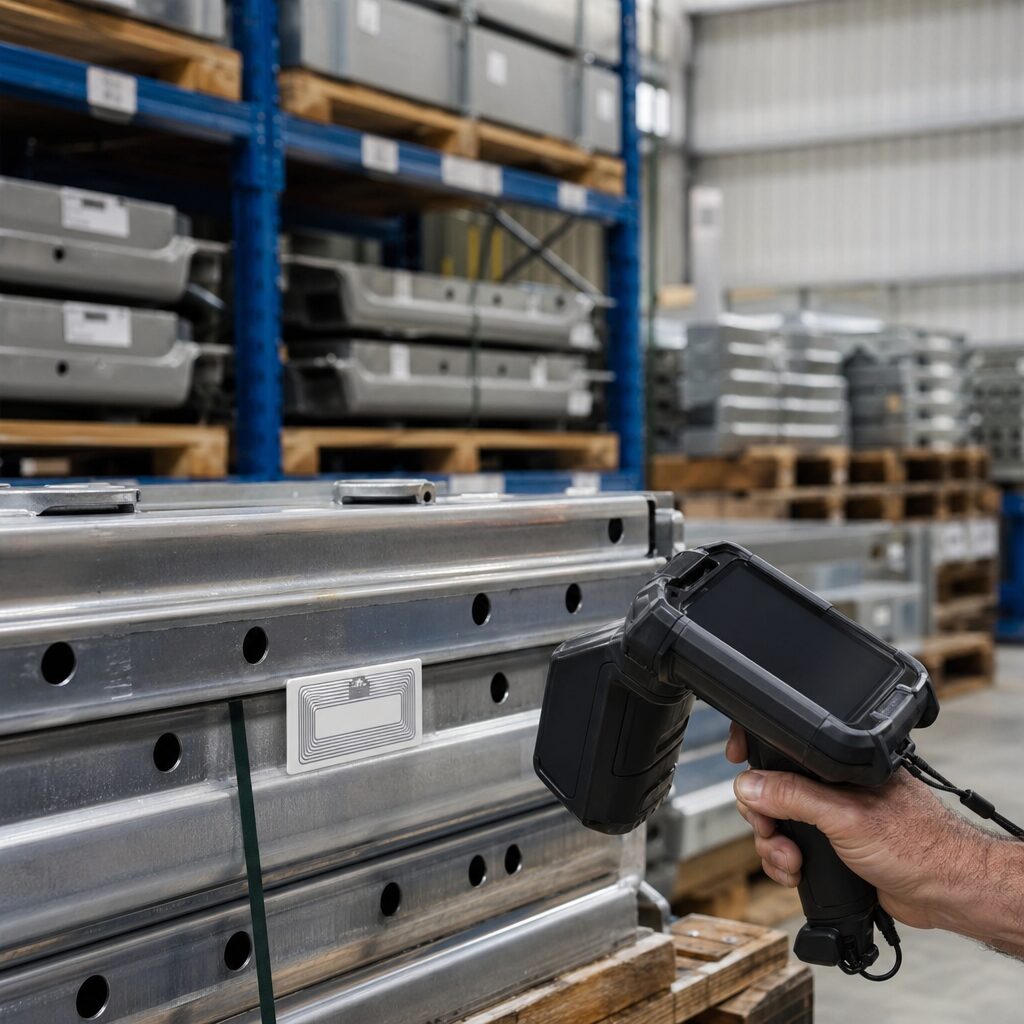 RFID system setup and antenna placement for on-metal tagging