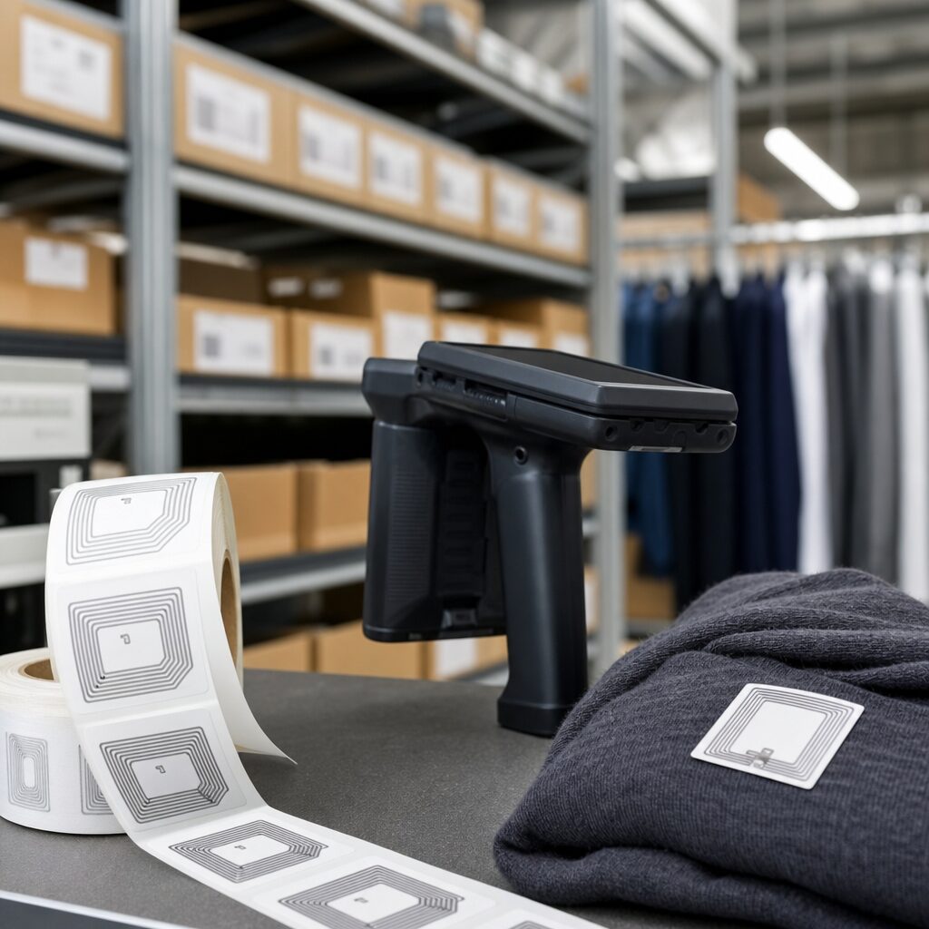 Retail environment showing RFID technology in use